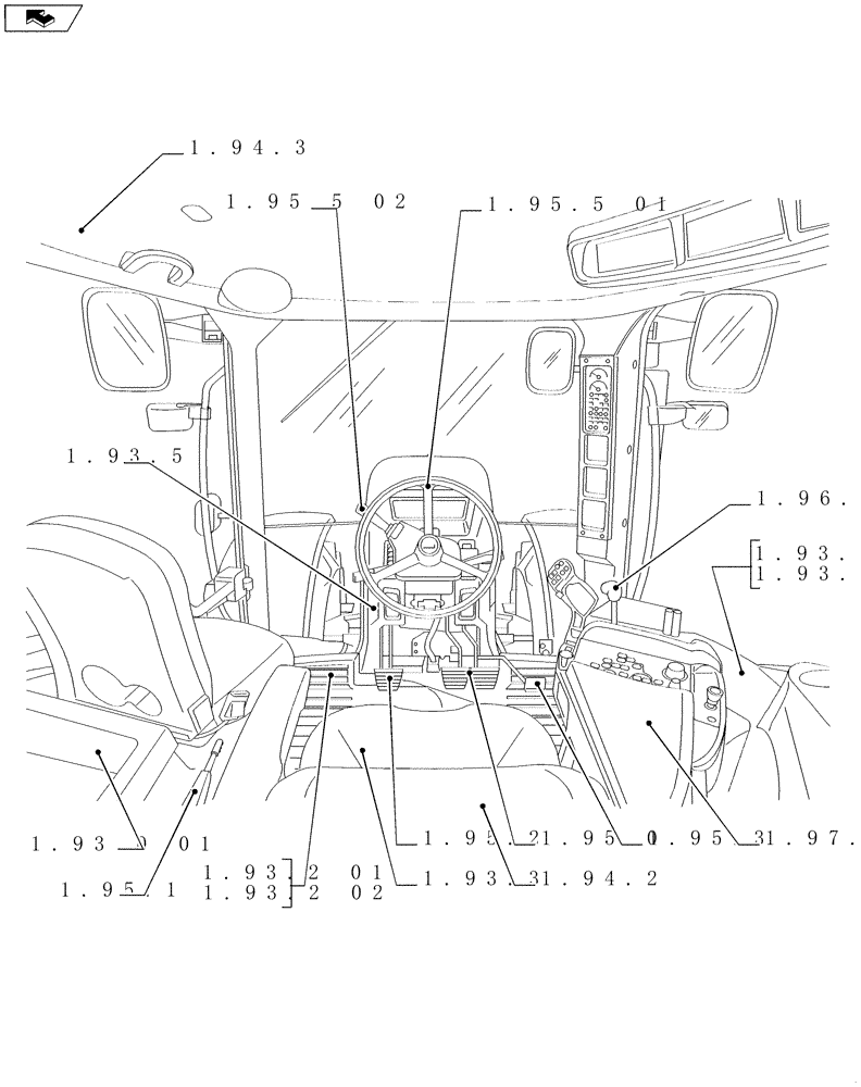 Схема запчастей Case IH PUMA 140 - (SEC. 10[02]) - OPERATORS PLATFORM / CAB (00) - GENERAL