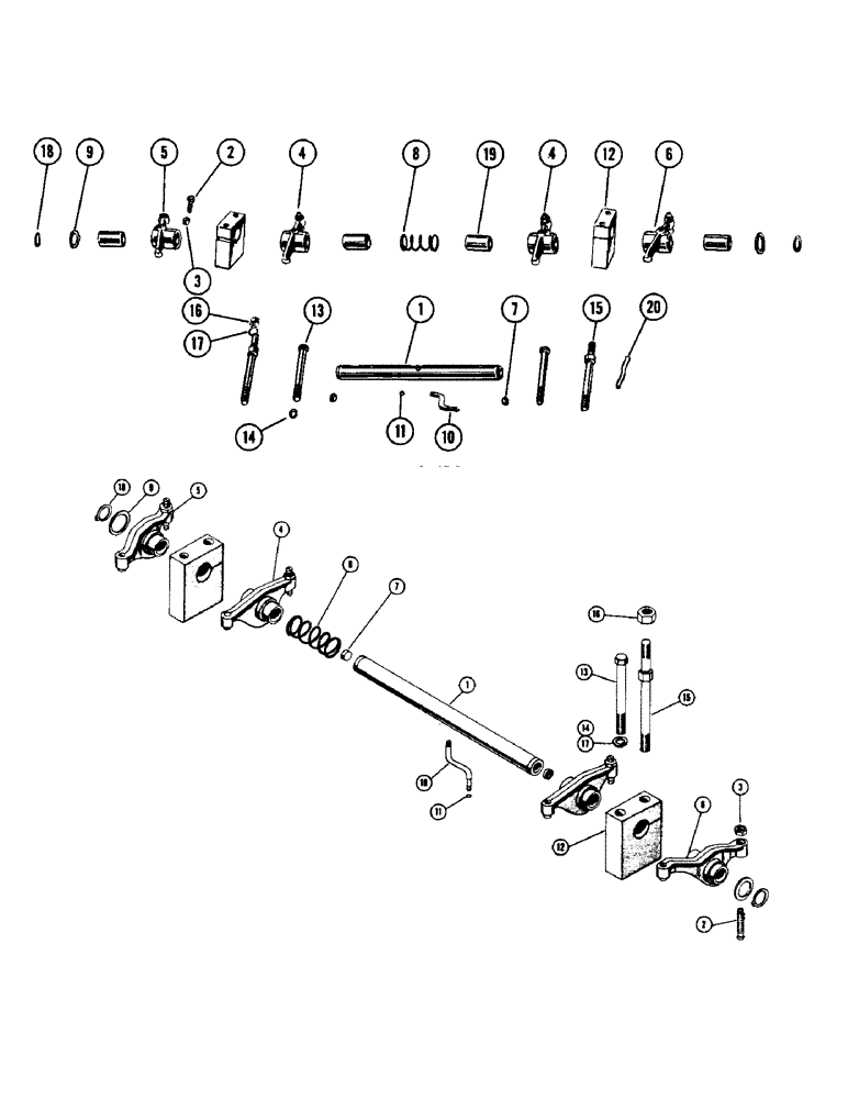 Схема запчастей Case IH 930 - (4-10[1]) - SPARK IGNITION ENGINE, ROCKER ARMS, FORGING, ROCKER ARMS, PRESSED STEEL, CYLINDER BLOCK (02) - ENGINE