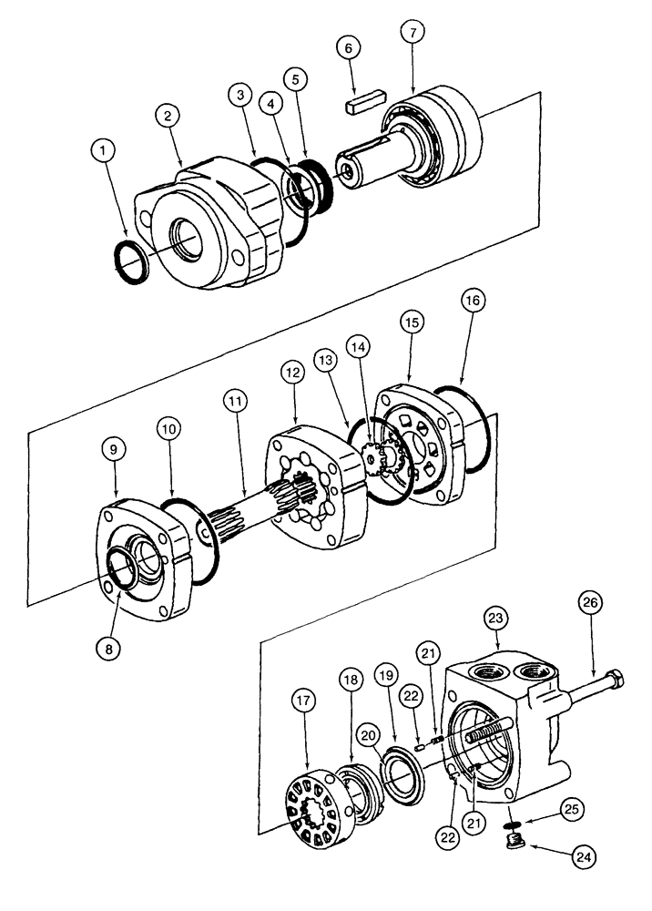 Схема запчастей Case IH CPX620 - (08-46) - UNLOADER MOTOR ASSEMBLY (07) - HYDRAULICS