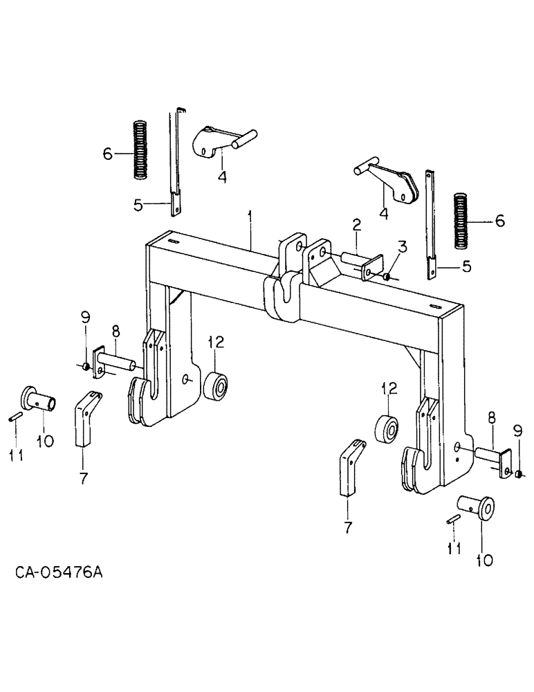 Схема запчастей Case IH 3688HC - (09-10) - FRAME, THREE POINT HITCH QUICK COUPLER, CATEGORY II (12) - FRAME