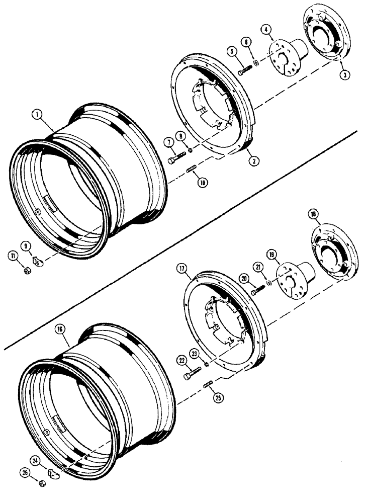 Схема запчастей Case IH 1370 - (130) - REAR WHEELS WITH 32 INCH RIMS (06) - POWER TRAIN