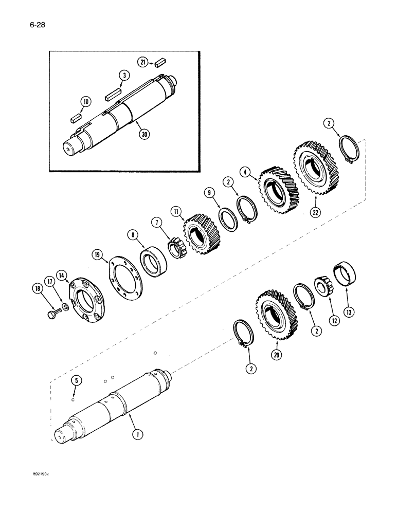 Схема запчастей Case IH 7130 - (6-028) - TRANSMISSION SPEED, COUNTERSHAFT WITHOUT CREEPER (06) - POWER TRAIN