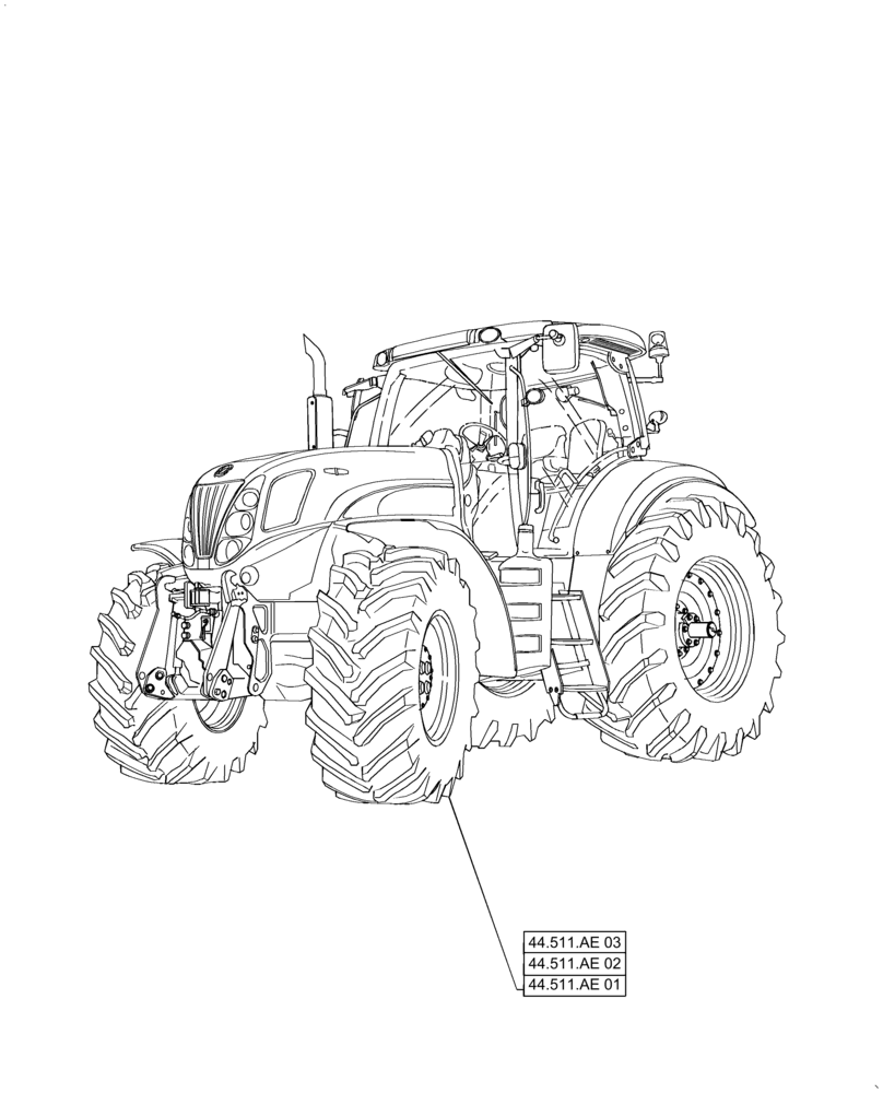 Схема запчастей Case IH PUMA 2304 - (00.000.44[01]) - PICTORIAL INDEX - WHEELS (00) - GENERAL & PICTORIAL INDEX