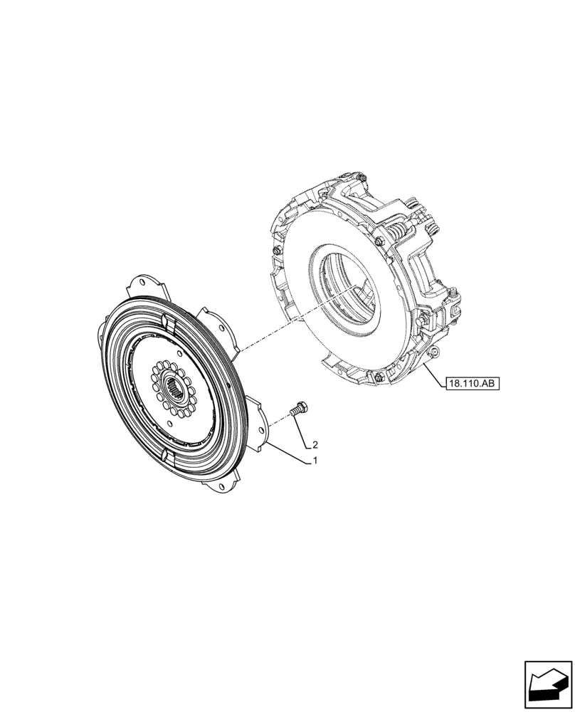 Схема запчастей Case IH FARMALL 75C - (18.112.AC) - VAR - 330274, 330276, 334175, 334176 - CLUTCH, DAMPER (18) - CLUTCH