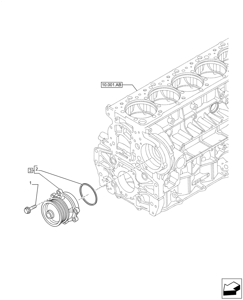 Схема запчастей Case IH F3DFE613F B002 - (10.400.BB) - WATER PUMP (10) - ENGINE