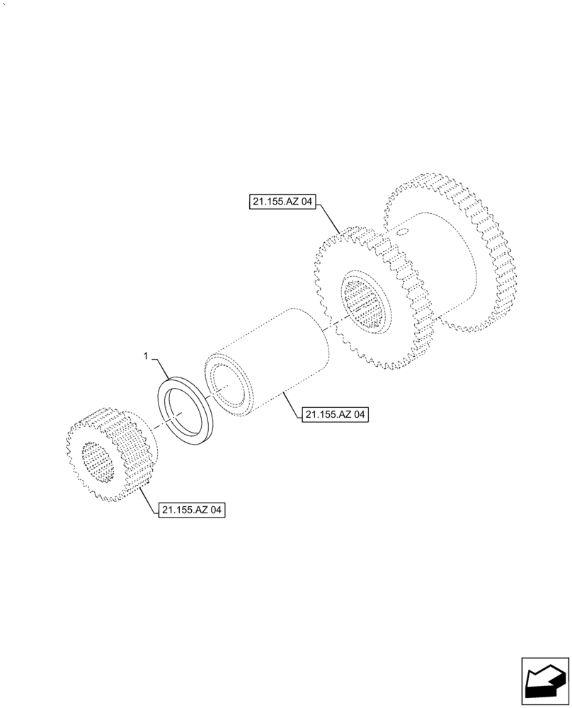 Схема запчастей Case IH PUMA2104 - (21.155.AZ[08]) - SPEED GEARS AND CLUTCHES - SHIMS (21) - TRANSMISSION