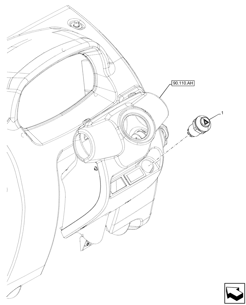 Схема запчастей Case IH FARMALL 65C - (55.405.CF[02]) - VAR - 334187, 334190, 392315 - LIGHT SWITCH, W/O CAB (55) - ELECTRICAL SYSTEMS