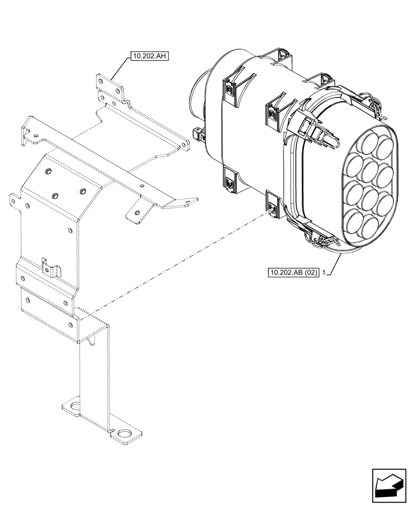 Схема запчастей Case IH FARMALL 65C - (10.202.AB[01]) - VAR - 390200 - AIR CLEANER (10) - ENGINE