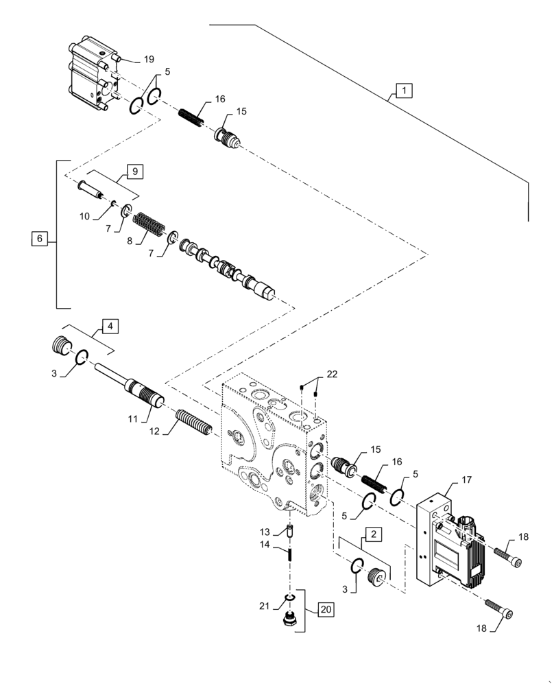 Схема запчастей Case IH QUADTRAC 470 - (35.204.BE[16]) - LH END VALVE, 3/4" COUPLING (35) - HYDRAULIC SYSTEMS