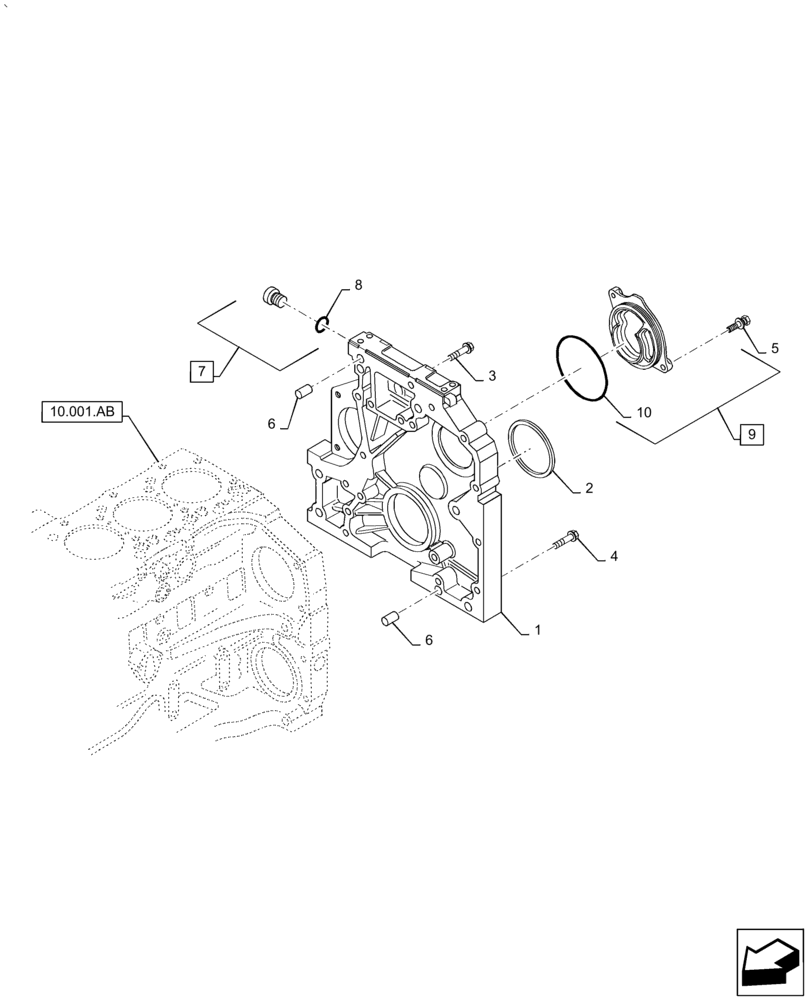 Схема запчастей Case IH PUMA2104 - (10.102.AP[02]) - CRANKCASE COVERS (10) - ENGINE