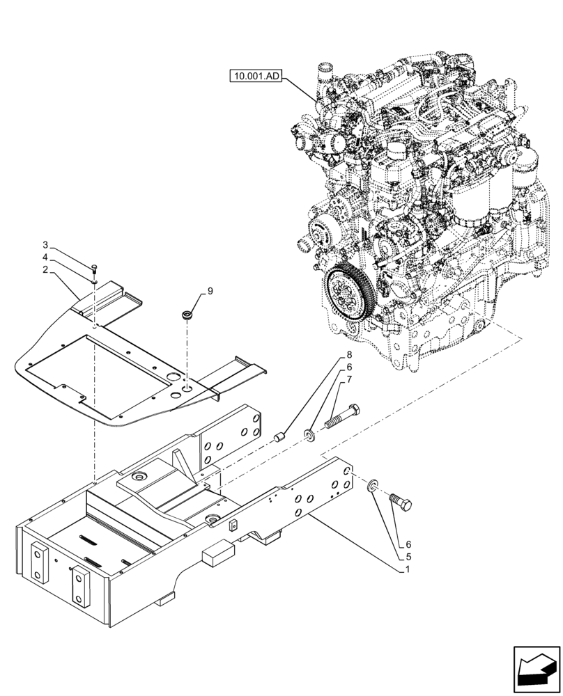 Схема запчастей Case IH FARMALL 65C - (25.400.AF) - VAR - 334216, 334358 - AXLE SUPPORT, 2WD (25) - FRONT AXLE SYSTEM