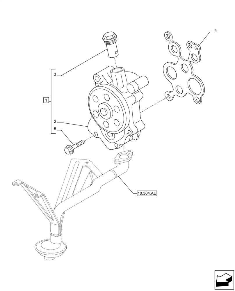 Схема запчастей Case IH F3DFE613F B002 - (10.304.AC) - ENGINE OIL PUMP (10) - ENGINE