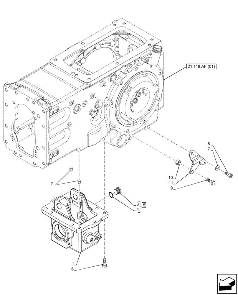 Схема запчастей Case IH FARMALL 75C - (23.101.AF[01]) - VAR - 330328, 335672, 335676, 390328, 743559 - IDLER, HOUSING, 4WD (23) - FOUR WHEEL DRIVE SYSTEM