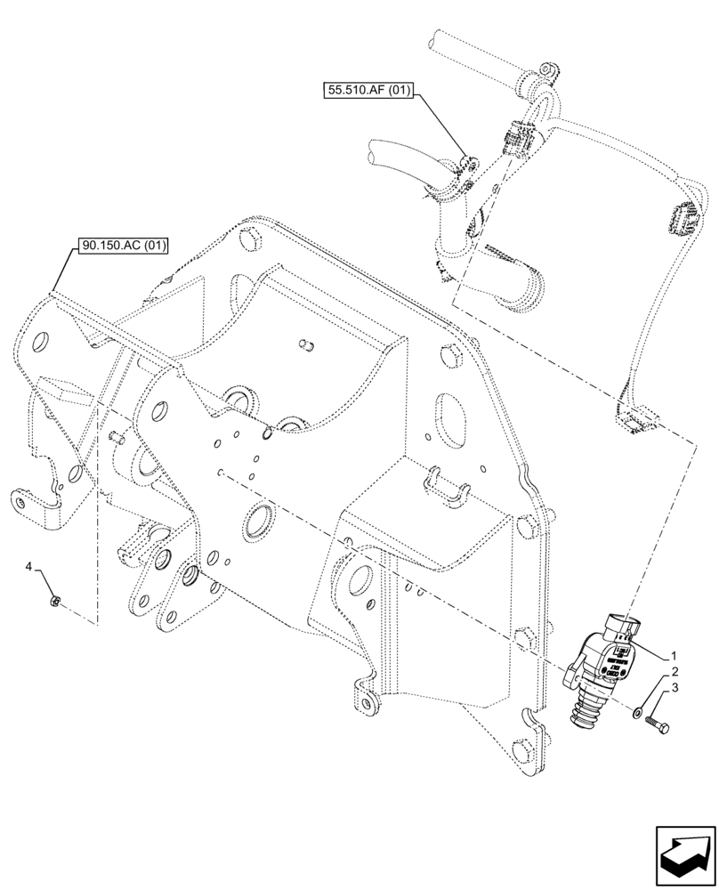 Схема запчастей Case IH FARMALL 65C - (55.405.CW[03]) - VAR - 334183, 334211, 391606, 743496, 743573, 744588 - BRAKE, SWITCH, CAB (55) - ELECTRICAL SYSTEMS