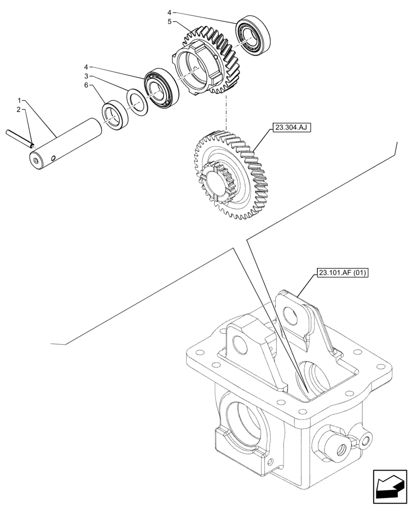 Схема запчастей Case IH FARMALL 65C - (23.304.AF) - VAR - 330328, 335672, 335676, 390328, 743559 - TRANSMISSION, GEAR, 4WD (23) - FOUR WHEEL DRIVE SYSTEM