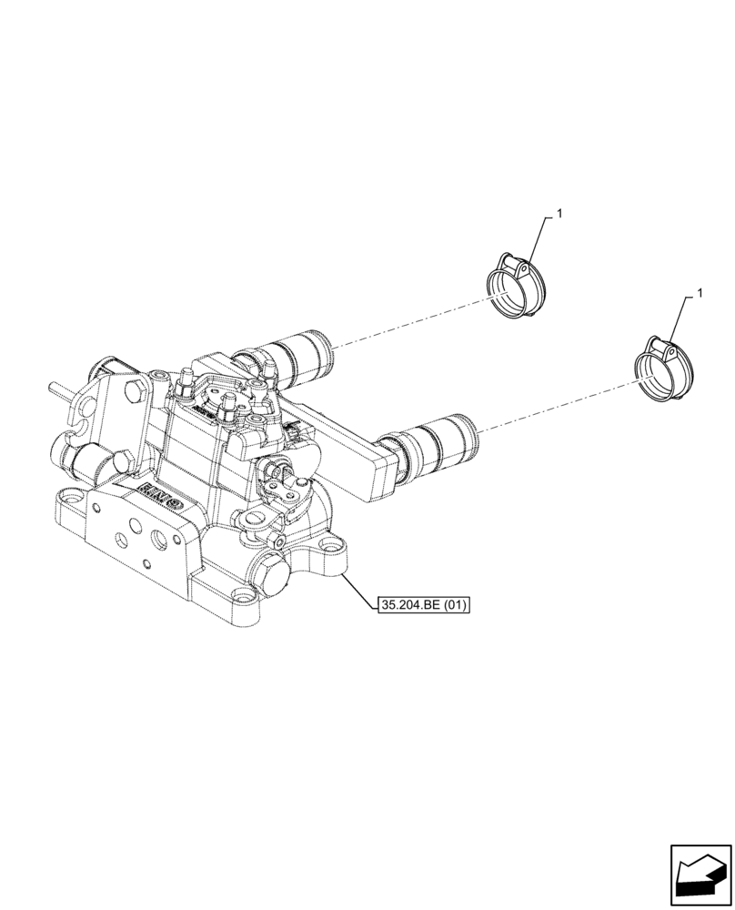 Схема запчастей Case IH FARMALL 65C - (35.204.BB[01]) - VAR - 390107, 743568 - REMOTE CONTROL VALVE, COUPLING, COVERS (35) - HYDRAULIC SYSTEMS