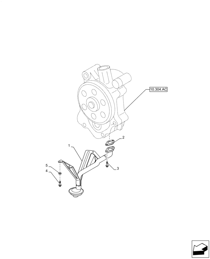 Схема запчастей Case IH F3DFE613F B002 - (10.304.AL) - SUCTION PIPE (10) - ENGINE