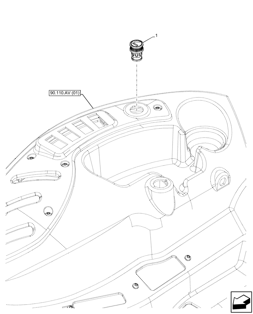 Схема запчастей Case IH FARMALL 75C - (55.512.AD[02]) - VAR - 334190, 335744 - CIGARETTE LIGHTER, W/O CAB (55) - ELECTRICAL SYSTEMS