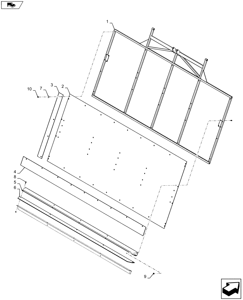 Схема запчастей Case IH 635 - (80.200.08[04]) - LID, MODULE TAILGATE, MDL YEAR 2013 (80) - CROP STORAGE/UNLOADING