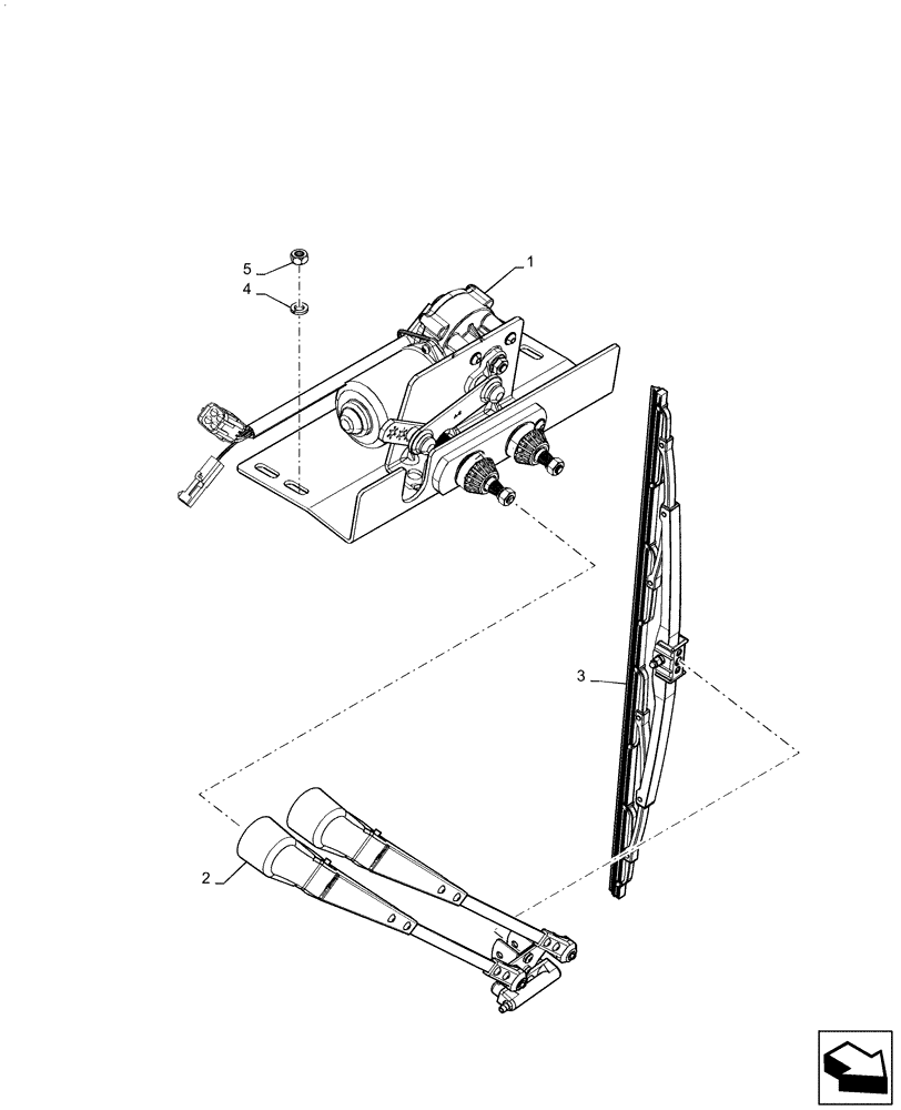 Схема запчастей Case IH QUADTRAC 370 - (55.518.AW[02]) - WINDSHIELD WIPER, EU (55) - ELECTRICAL SYSTEMS