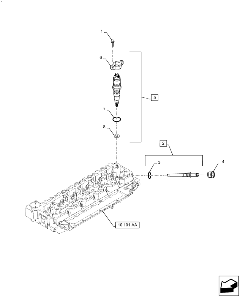 Схема запчастей Case IH PUMA1854 - (10.218.AF) - INJECTION EQUIPMENT - INJECTOR (10) - ENGINE