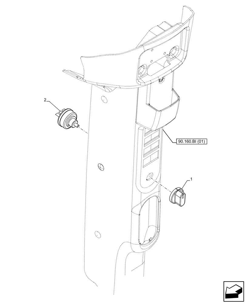 Схема запчастей Case IH FARMALL 65C - (55.405.BP[01]) - VAR - 334183, 334211, 391606, 743496, 743573, 744588 - LIGHT SWITCH, CAB (55) - ELECTRICAL SYSTEMS