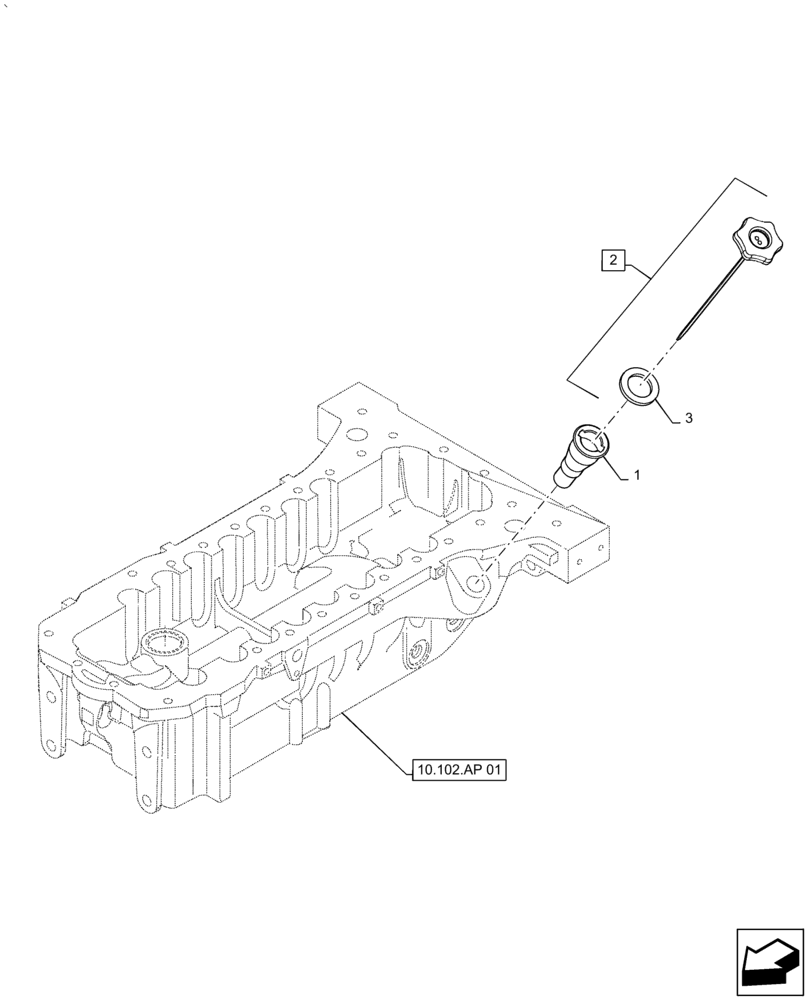 Схема запчастей Case IH PUMA2104 - (10.304.AS) - ENGINE OIL DIPSTICK (10) - ENGINE