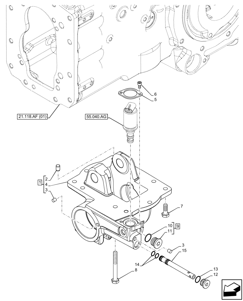 Схема запчастей Case IH FARMALL 75C - (23.202.AD) - VAR - 335677, 335694, 335695, 335696, 744580 - IDLER, HOUSING, 4WD (23) - FOUR WHEEL DRIVE SYSTEM