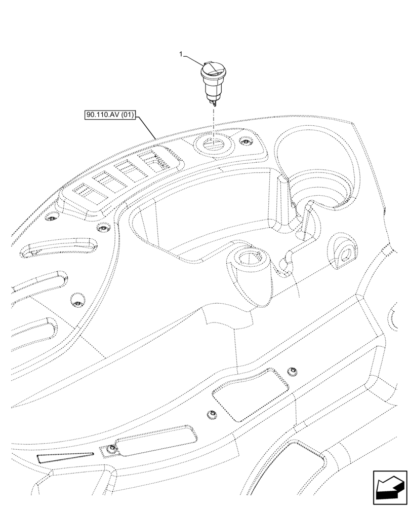 Схема запчастей Case IH FARMALL 75C - (55.512.AD[04]) - VAR - 334187, 334190, 392315 - CIGARETTE LIGHTER, W/O CAB (55) - ELECTRICAL SYSTEMS