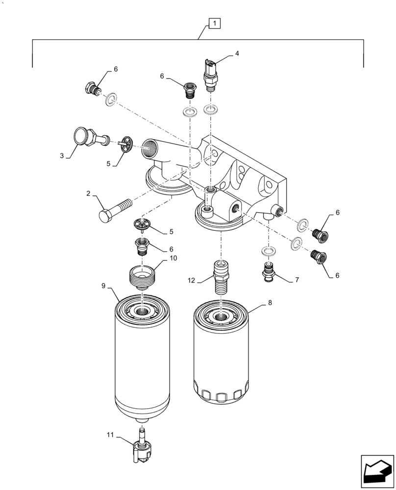 Схема запчастей Case IH PUMA1854 - (10.206.AG[02]) - FUEL FILTER (10) - ENGINE