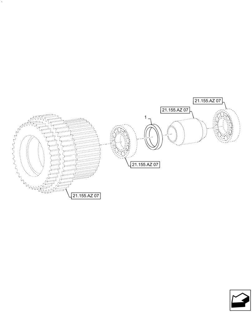 Схема запчастей Case IH PUMA2104 - (21.155.AZ[10]) - SPEED GEARS AND CLUTCHES - SHIMS (21) - TRANSMISSION