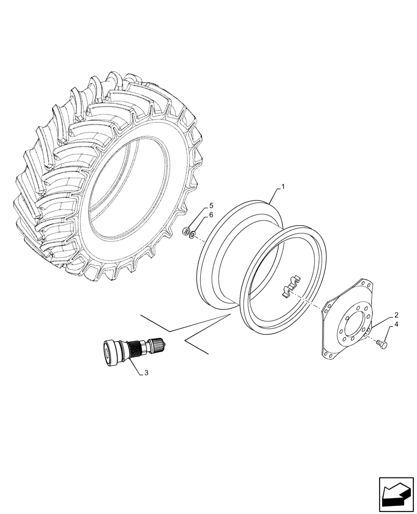 Схема запчастей Case IH FARMALL 105C - (44.511.AE[29]) - VAR - 8239404 - FRONT, WHEELS W12X24 (44) - WHEELS