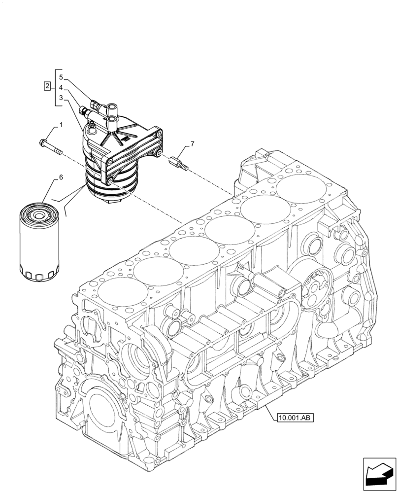 Схема запчастей Case IH F3DFE613F B001 - (10.206.AG) - FUEL FILTER (10) - ENGINE