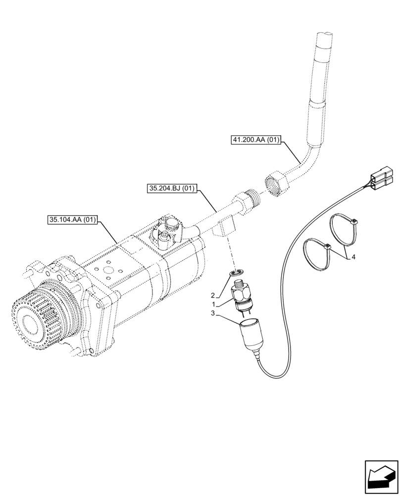 Схема запчастей Case IH FARMALL 75C - (55.021.AB[02]) - VAR - 330328, 330581, 390328, 743559 - TRANSMISSION, PRESSURE SWITCH, W/O CAB (55) - ELECTRICAL SYSTEMS