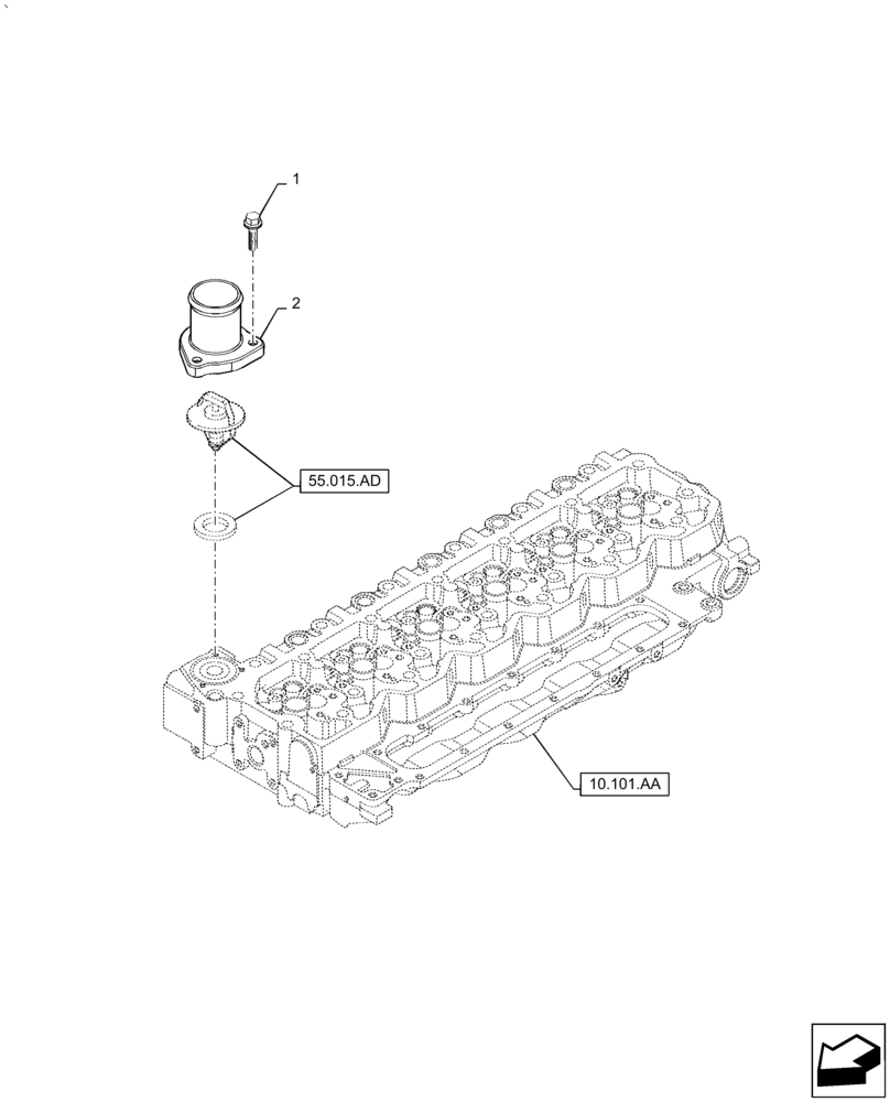 Схема запчастей Case IH PUMA 2304 - (10.400.BC) - THERMOSTAT ENGINE COOLING SYSTEM (10) - ENGINE