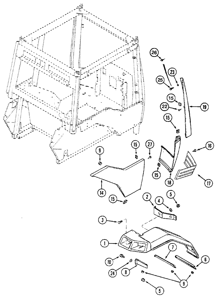 Схема запчастей Case IH 7220 - (9-108) - RIGHT REAR FENDER AND PANELS (09) - CHASSIS/ATTACHMENTS