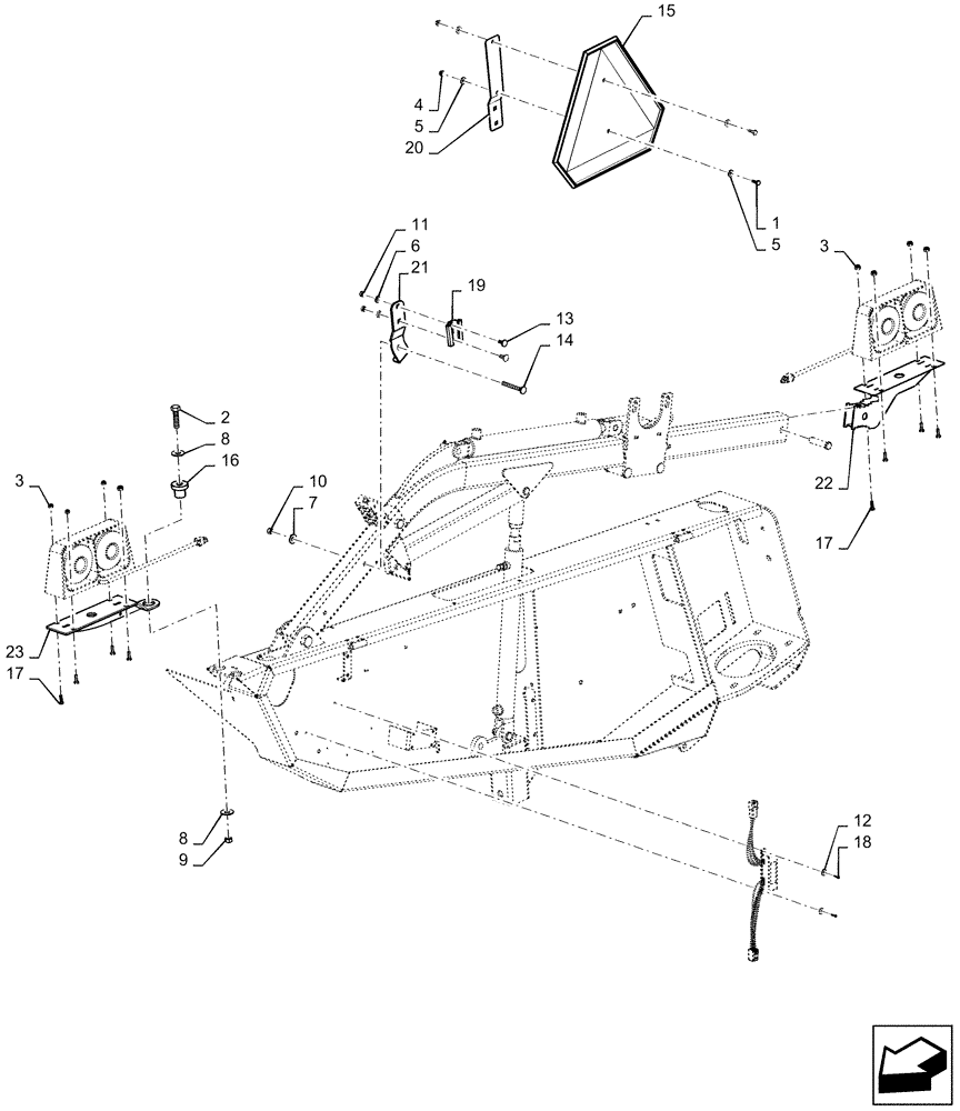 Схема запчастей Case IH DH213 - (44.530.AA[06]) - MOUNT, TRANSPORT LIGHT ASSY (44) - WHEELS