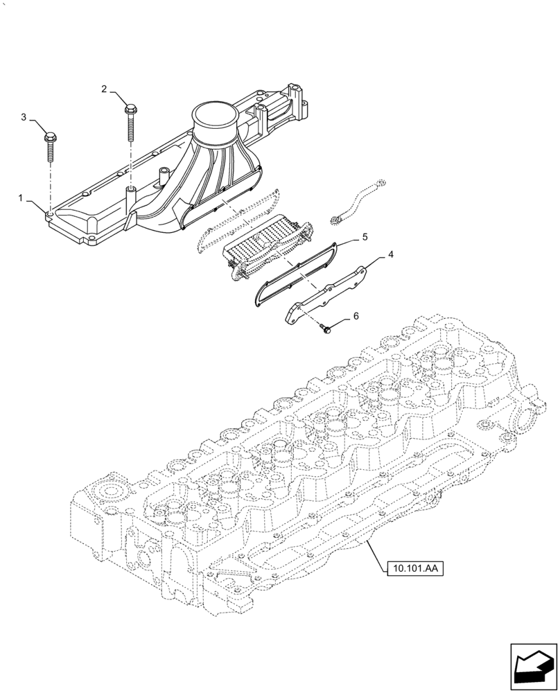 Схема запчастей Case IH PUMA1854 - (10.254.AM) - INTAKE MANIFOLD (10) - ENGINE