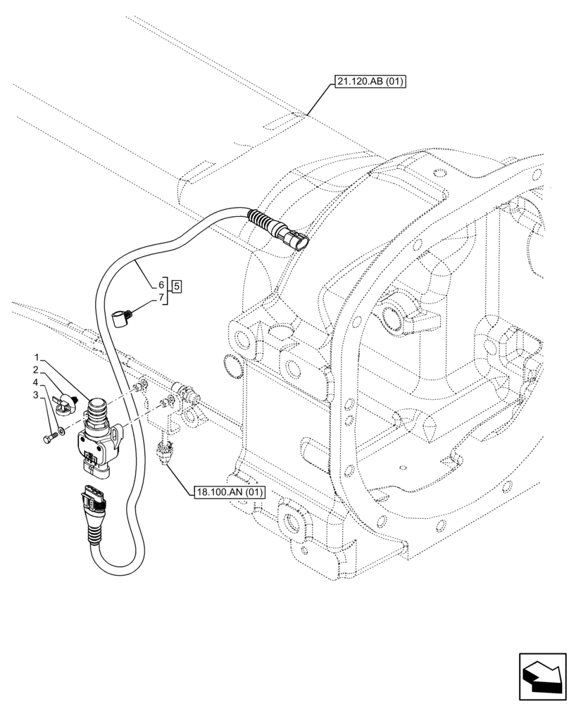 Схема запчастей Case IH FARMALL 75C - (55.618.AI[03]) - VAR - 333068, 333069, 390068 - LIMIT SWITCH, CAB (55) - ELECTRICAL SYSTEMS