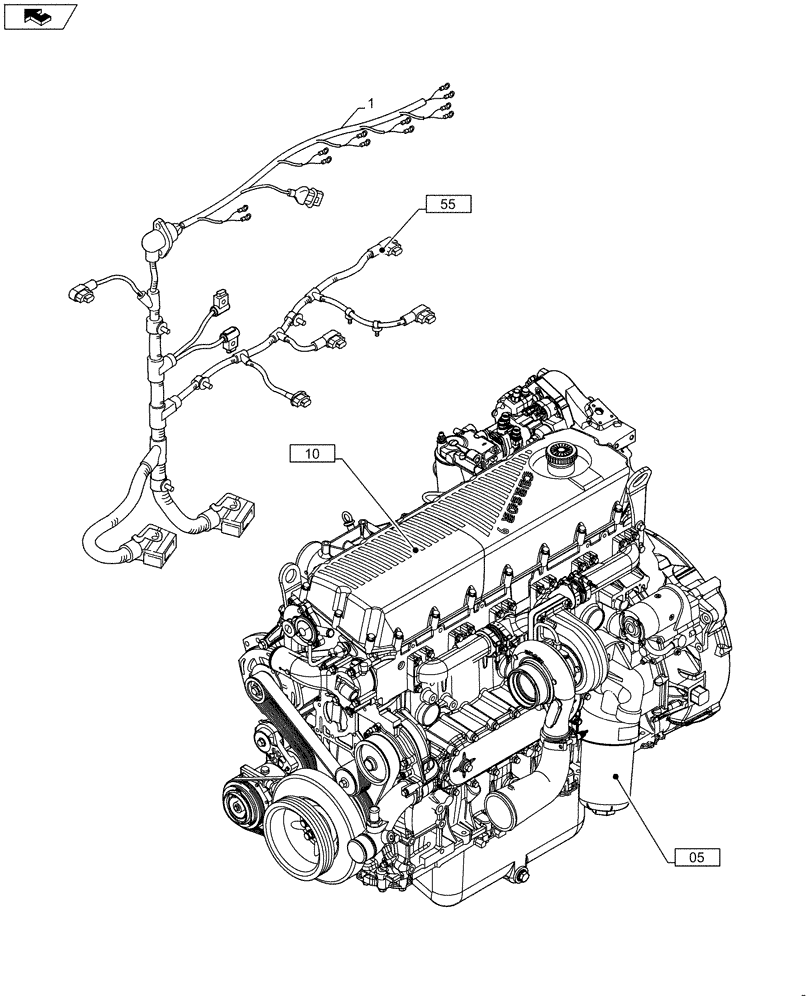 Схема запчастей Case IH F2CFE614A B001 - (00.000.00) - PICTORIAL INDEX - MAIN SECTIONS (00) - GENERAL & PICTORIAL INDEX