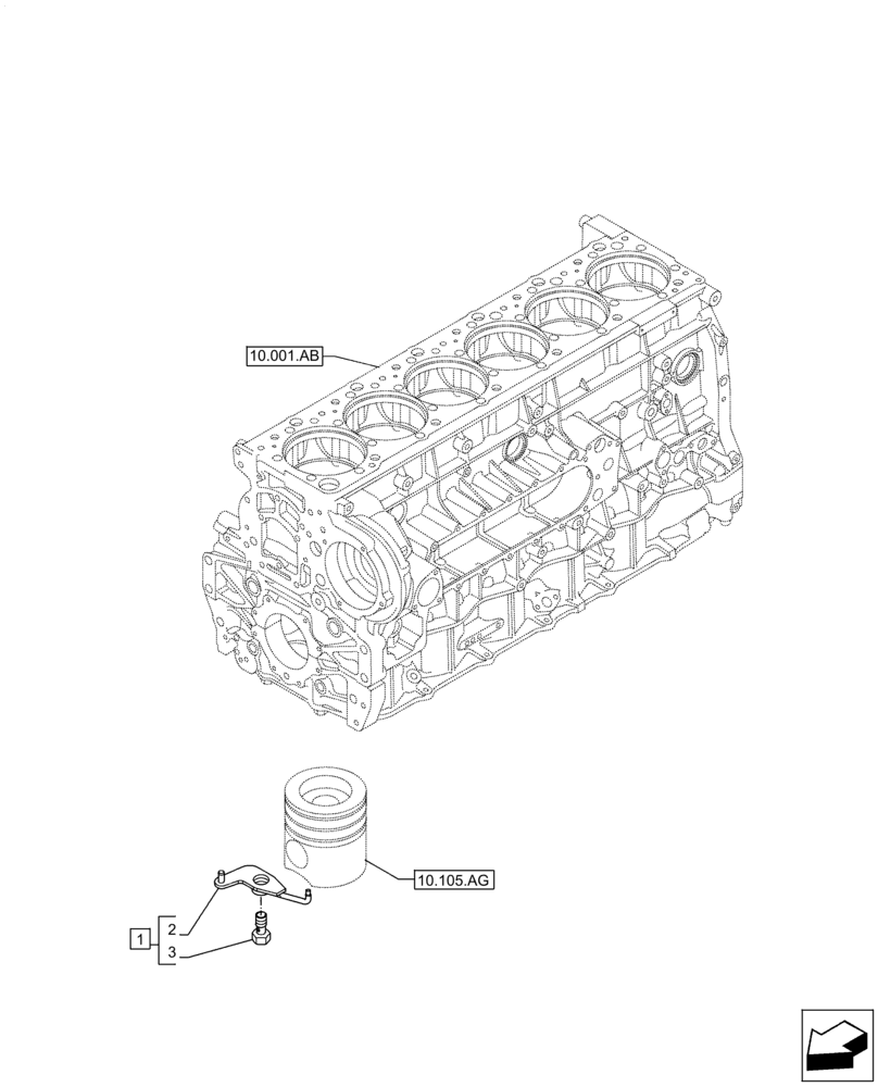 Схема запчастей Case IH F3JFE613A B001 - (10.304.AR) - PISTON COOLING NOZZLE (10) - ENGINE