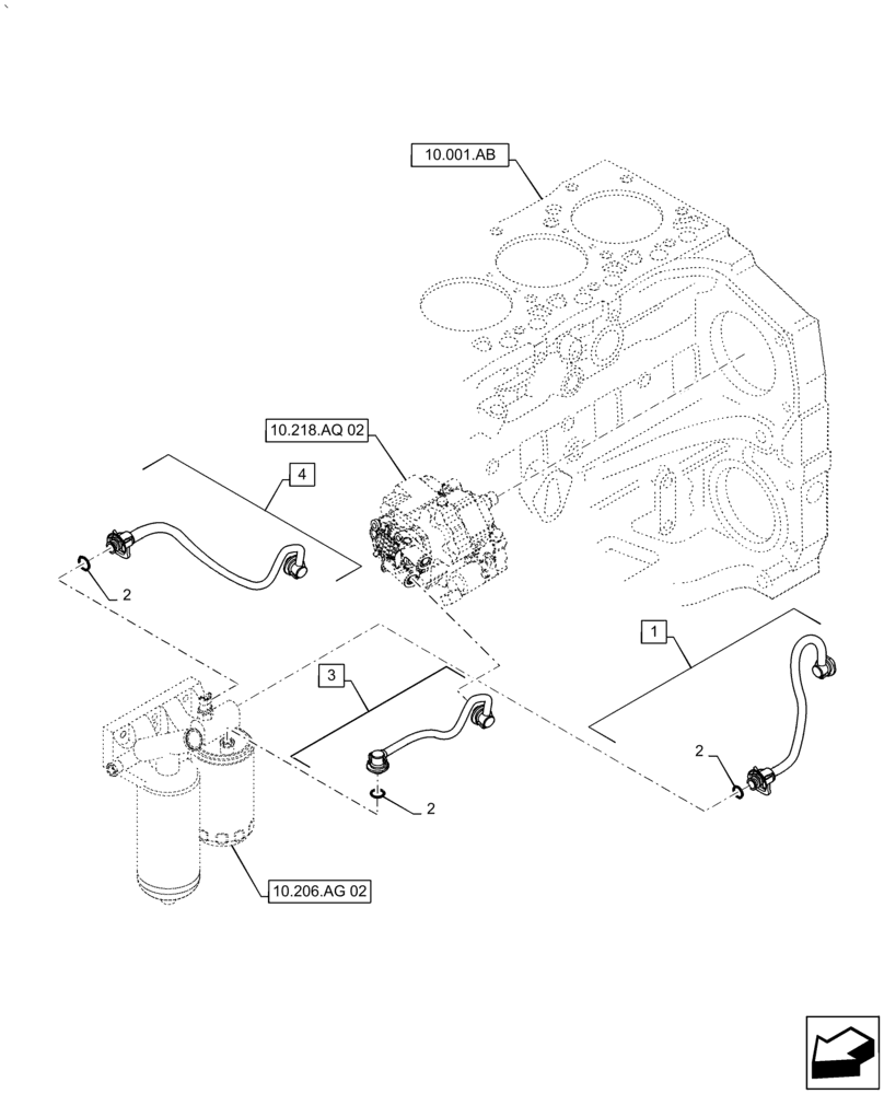 Схема запчастей Case IH PUMA1804 - (10.218.AI[01]) - INJECTOR FUEL LINES (10) - ENGINE