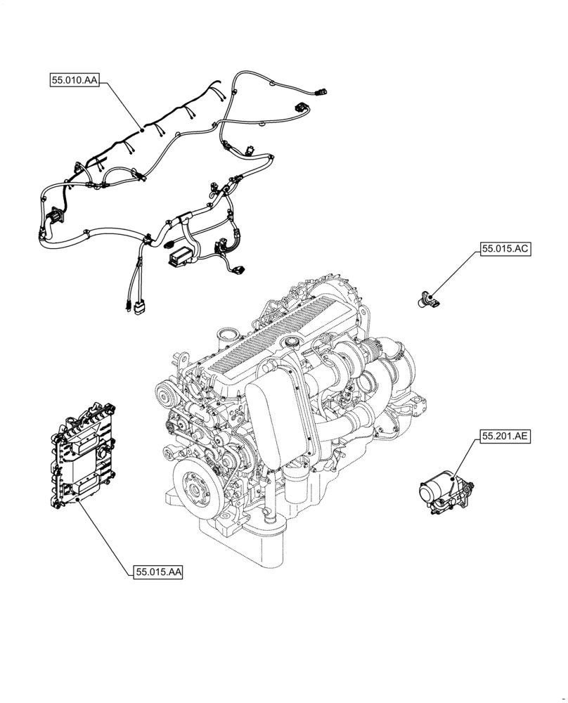 Схема запчастей Case IH F3DFE613F B002 - (00.000.55) - PICTORIAL INDEX - ELECTRICAL SYSTEMS (00) - GENERAL & PICTORIAL INDEX