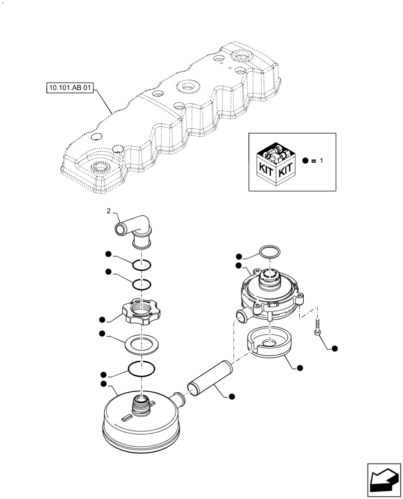 Схема запчастей Case IH PUMA2104 - (10.101.AB[02]) - CYLINDER HEAD COVERS (10) - ENGINE