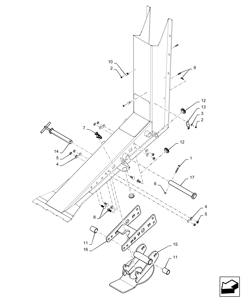 Схема запчастей Case IH DH303 - (44.530.AA[03]) - STRUT, LOCK ASSY (44) - WHEELS