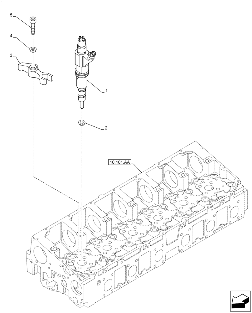 Схема запчастей Case IH F3DFE613F B002 - (10.218.AF) - FUEL INJECTOR (10) - ENGINE