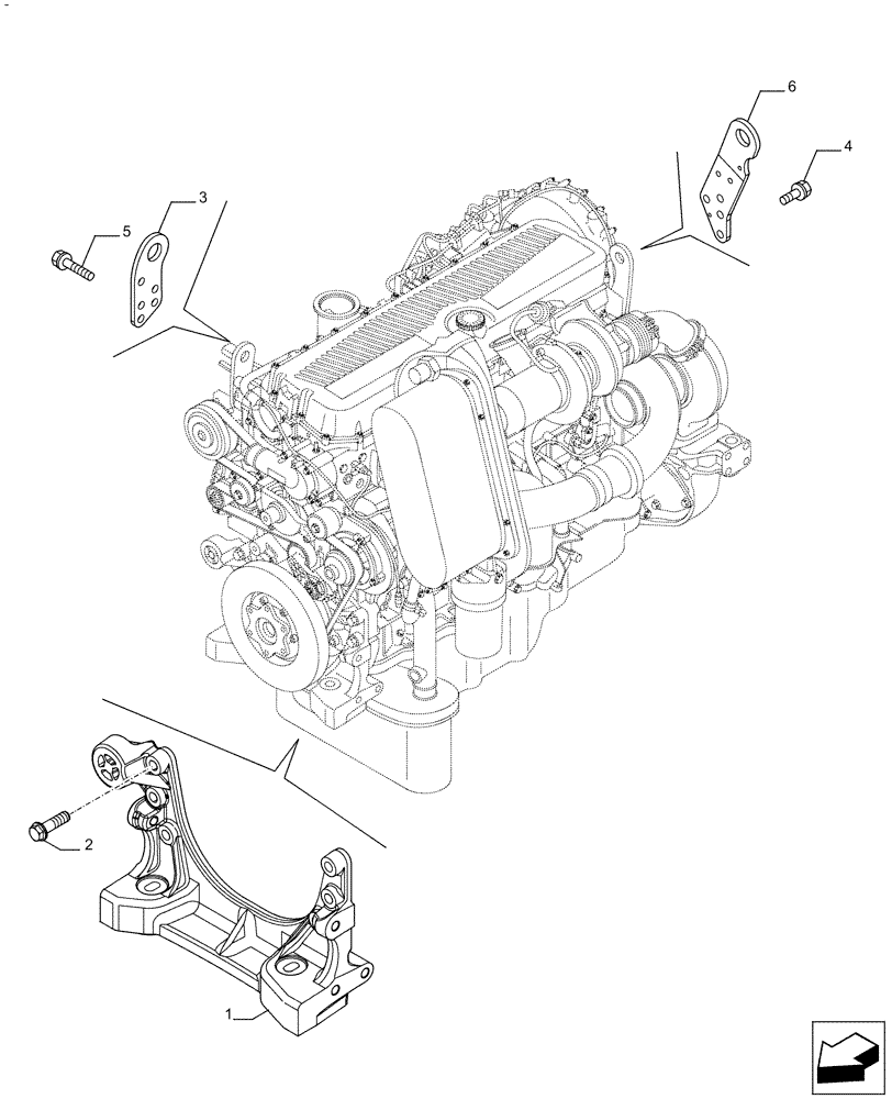 Схема запчастей Case IH F3DFE613F B002 - (10.001.AK) - ENGINE, SUPPORT (10) - ENGINE