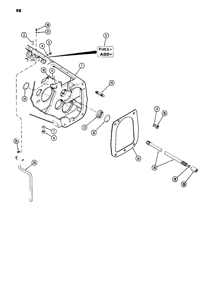 Схема запчастей Case IH 1070 - (098) - TRANSMISSION HOUSING, POWER SHIFT (06) - POWER TRAIN