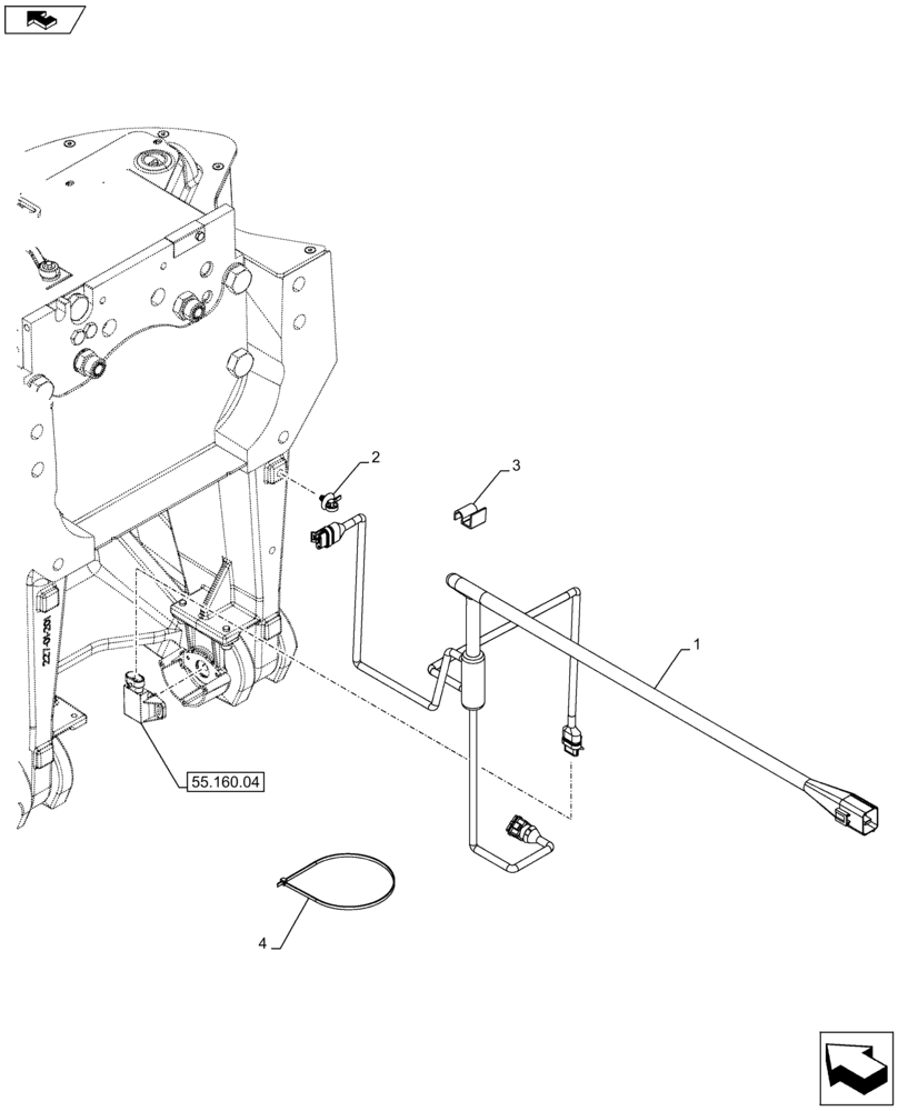 Схема запчастей Case IH PUMA 230 - (55.160.01) - FRONT HPL - HARNESS (VAR.743483-743484-743485-743486 / 743666-743667-743765-743837-743838) (55) - ELECTRICAL SYSTEMS