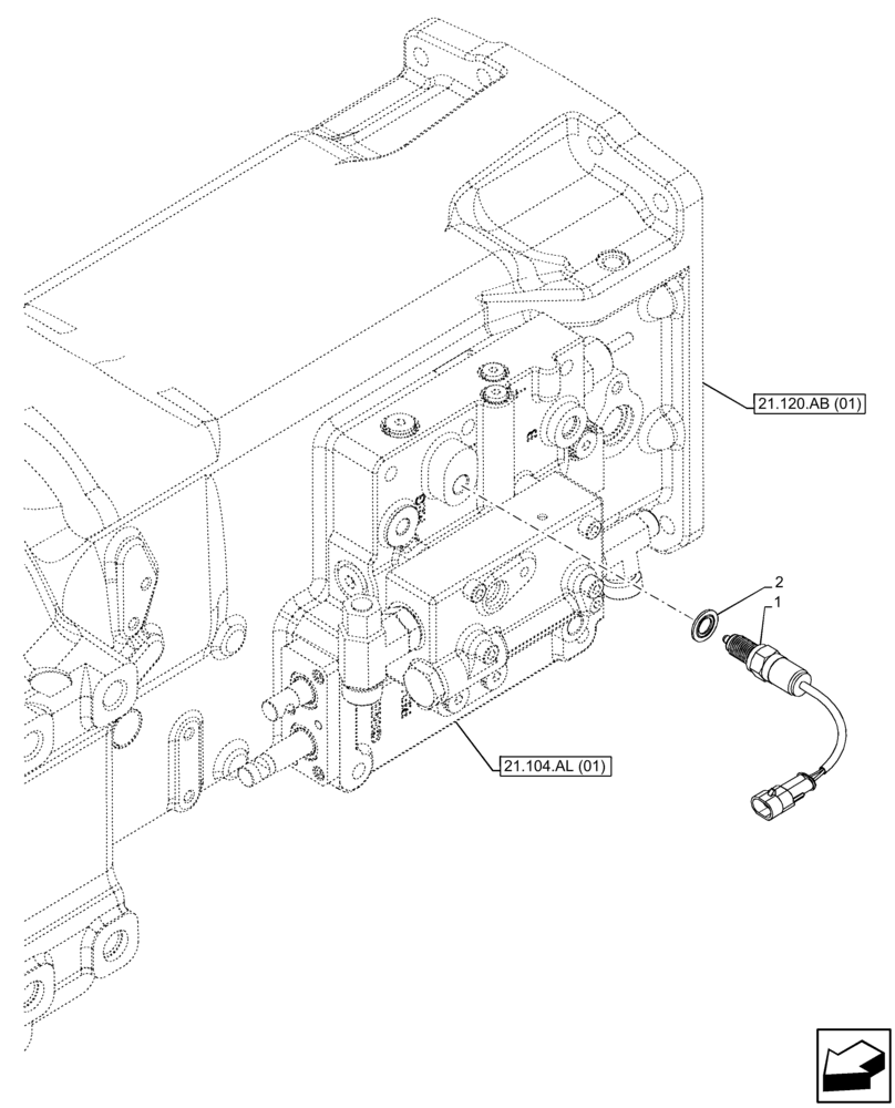 Схема запчастей Case IH FARMALL 65C - (55.048.AI[01]) - VAR - 332068, 332069, 334068 - PTO, SWITCH (55) - ELECTRICAL SYSTEMS